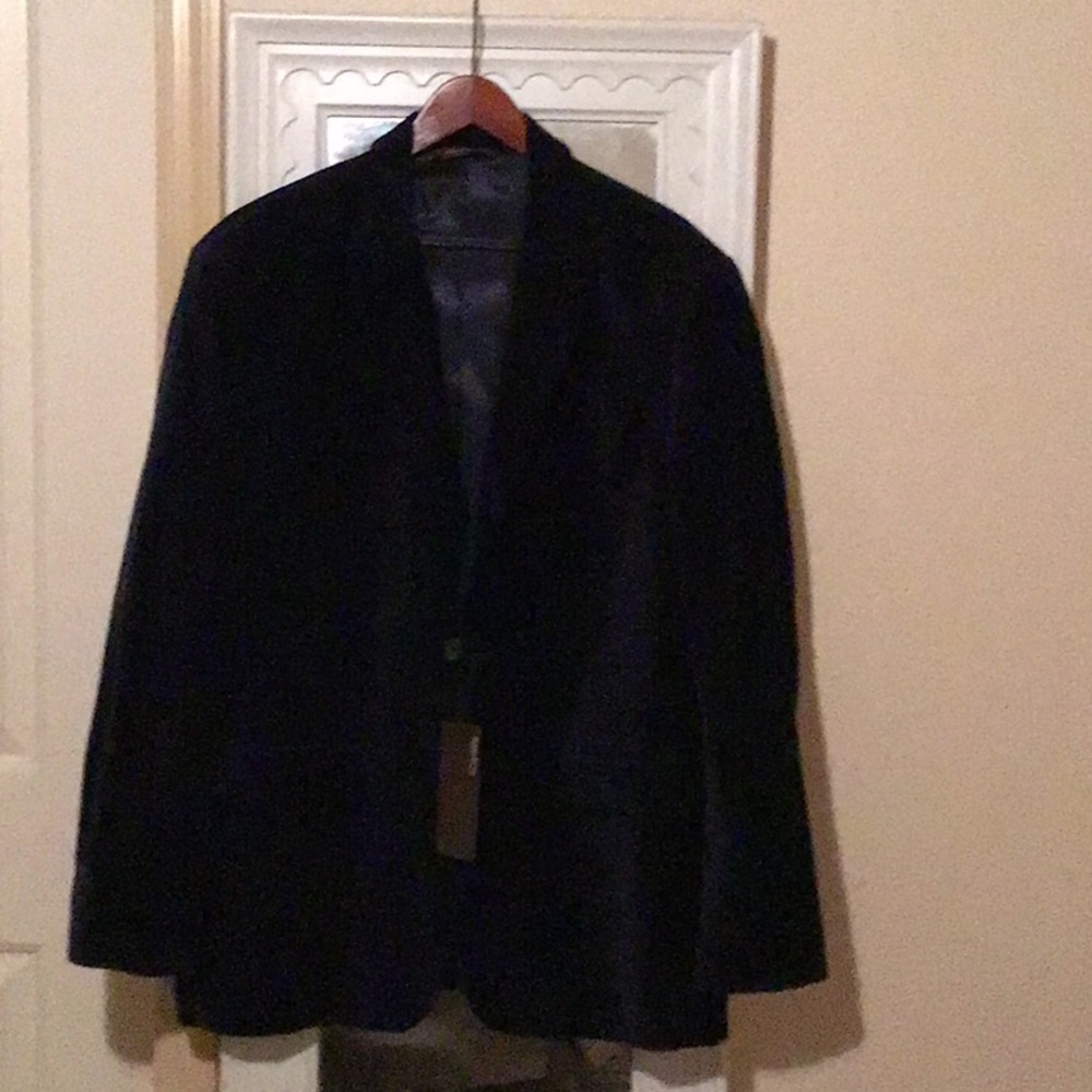 Perry Ellis Navy Blue Velvet Blazer